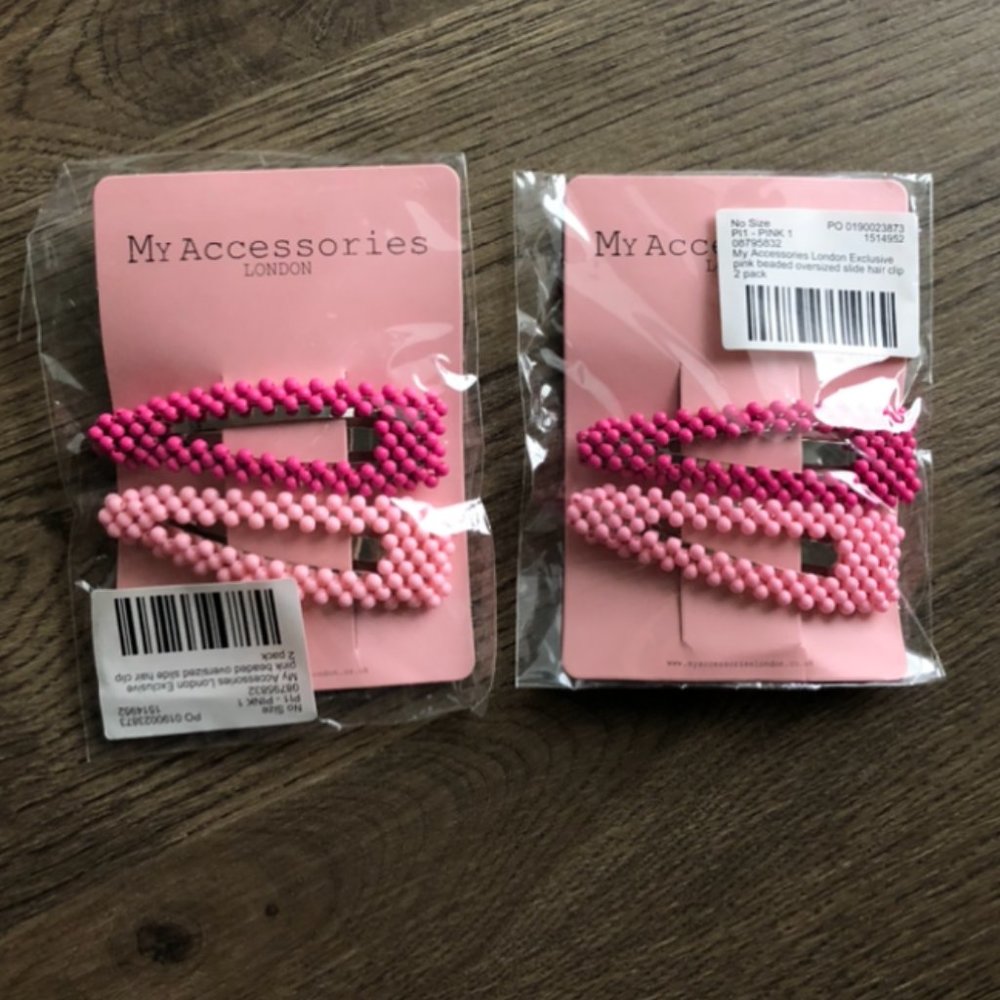ASOS Pink Beaded Giant Hair Clips